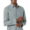 Amazon Essentials Men’s Long-Sleeve Regular-Fit Stretch Poplin Shirt(Navy  Awning Stripe)