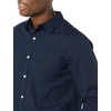 Amazon Essentials Men’s Long-Sleeve Regular-Fit Stretch Poplin Shirt(Navy)