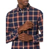 Amazon Essentials Men’s Long-Sleeve Regular-Fit Stretch Poplin Shirt(Navy Red Plaid)