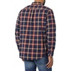 Amazon Essentials Men’s Long-Sleeve Regular-Fit Stretch Poplin Shirt(Navy Red Plaid)