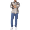 Amazon Essentials Men’s Long-Sleeve Regular-Fit Stretch Poplin Shirt(Navy/Gold  Plaid)