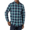 Amazon Essentials Men’s Long-Sleeve Regular-Fit Stretch Poplin Shirt(Navy/Green  Plaid)