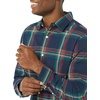 Amazon Essentials Men’s Long-Sleeve Regular-Fit Stretch Poplin Shirt(Navy/Multicolor  Plaid)