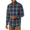 Amazon Essentials Men’s Long-Sleeve Regular-Fit Stretch Poplin Shirt(Navy/Multicolor  Plaid)