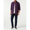Amazon Essentials Men’s Long-Sleeve Regular-Fit Stretch Poplin Shirt(Navy/Red  Buffalo Plaid)