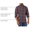 Amazon Essentials Men’s Long-Sleeve Regular-Fit Stretch Poplin Shirt(Navy/Red  Plaid)