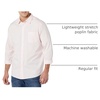 Amazon Essentials Men’s Long-Sleeve Regular-Fit Stretch Poplin Shirt(Pink)