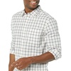 Amazon Essentials Men’s Long-Sleeve Regular-Fit Stretch Poplin Shirt(Pink/White  Buffalo Plaid)