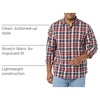 Amazon Essentials Men’s Long-Sleeve Regular-Fit Stretch Poplin Shirt(Red/Multicolor  Plaid)