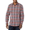 Amazon Essentials Men’s Long-Sleeve Regular-Fit Stretch Poplin Shirt(Red/Multicolor  Plaid)