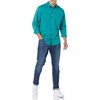 Amazon Essentials Men’s Long-Sleeve Regular-Fit Stretch Poplin Shirt(Teal)