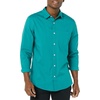 Amazon Essentials Men’s Long-Sleeve Regular-Fit Stretch Poplin Shirt(Teal)