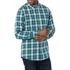 Amazon Essentials Men’s Long-Sleeve Regular-Fit Stretch Poplin Shirt(Teal/White  Plaid)
