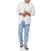 Amazon Essentials Men’s Long-Sleeve Regular-Fit Stretch Poplin Shirt(White/Multicolor  Stripe)