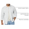 Amazon Essentials Men’s Long-Sleeve Regular-Fit Stretch Poplin Shirt(White/Multicolor  Stripe)