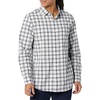 Amazon Essentials Men’s Long-Sleeve Regular-Fit Stretch Poplin Shirt(White/Navy  Plaid)