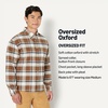 Amazon Essentials Men’s Modern Oversized-Fit Cotton Button-Down Oxford Shirt(Brown Mint Country Plaid)