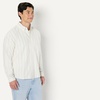 Amazon Essentials Men’s Modern Oversized-Fit Cotton Button-Down Oxford Shirt(Ivory Light Sage Green Stripe)