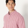 Amazon Essentials Men’s Modern Oversized-Fit Cotton Button-Down Oxford Shirt(Mauve Dark Chestnut Brown Stripe)