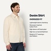 Amazon Essentials Men’s Modern Oversized-Fit Denim Button-Down Shirt, Button Front(Ecru)