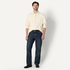 Amazon Essentials Men’s Modern Oversized-Fit Denim Button-Down Shirt, Button Front(Ecru)