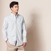Amazon Essentials Men’s Oxford Shirt, Slim-Fit Stretch, Long-Sleeve, Button Up(Light Grey)