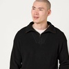Amazon Essentials Men’s Quarter-Zip Rib-Knit Relaxed-Fit Cotton Sweater(Black)