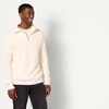 Amazon Essentials Men’s Quarter-Zip Rib-Knit Relaxed-Fit Cotton Sweater(Eggshell White)