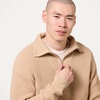 Amazon Essentials Men’s Quarter-Zip Rib-Knit Relaxed-Fit Cotton Sweater(Light Camel)