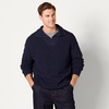 Amazon Essentials Men’s Quarter-Zip Rib-Knit Relaxed-Fit Cotton Sweater(Navy)