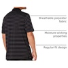 Amazon Essentials Men’s Regular Fit Golf Polo Shirt, Moisture-Wicking Quick Dry, Recycled Polyester, Short Sleeve(Anthracite Polo Stripe)