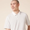 Amazon Essentials Men’s Regular Fit Golf Polo Shirt, Moisture-Wicking Quick Dry, Recycled Polyester, Short Sleeve(Black White Thin Stripe)