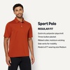 Amazon Essentials Men’s Regular Fit Golf Polo Shirt, Moisture-Wicking Quick Dry, Recycled Polyester, Short Sleeve(Brick Red)