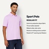 Amazon Essentials Men’s Regular Fit Golf Polo Shirt, Moisture-Wicking Quick Dry, Recycled Polyester, Short Sleeve(Lavender)