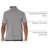 Amazon Essentials Men’s Regular Fit Golf Polo Shirt, Moisture-Wicking Quick Dry, Recycled Polyester, Short Sleeve(Medium Grey Heather White Stripe)