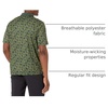 Amazon Essentials Men’s Regular Fit Golf Polo Shirt, Moisture-Wicking Quick Dry, Recycled Polyester, Short Sleeve(Olive Hibiscus Flower)