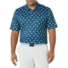 Amazon Essentials Men’s Regular Fit Golf Polo Shirt, Moisture-Wicking Quick Dry, Recycled Polyester, Short Sleeve(Teal Blue Birds Print)