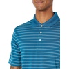 Amazon Essentials Men’s Regular Fit Golf Polo Shirt, Moisture-Wicking Quick Dry, Recycled Polyester, Short Sleeve(Teal Blue White Stripe)