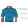 Amazon Essentials Men’s Regular Fit Golf Polo Shirt, Moisture-Wicking Quick Dry, Recycled Polyester, Short Sleeve(Teal Blue White Stripe)
