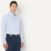 Amazon Essentials Men’s Regular Fit Long Sleeve Wrinkle Resistant Stretch Dress Shirt(Blue White Pinstripe)