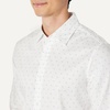 Amazon Essentials Men’s Regular Fit Long Sleeve Wrinkle Resistant Stretch Dress Shirt(Navy White Diamond Geo)