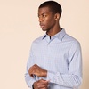 Amazon Essentials Men’s Regular Fit Long Sleeve Wrinkle Resistant Stretch Dress Shirt(White  Grid Check)