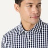 Amazon Essentials Men’s Regular Fit Long Sleeve Wrinkle Resistant Stretch Dress Shirt(White Gingham)