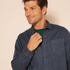Amazon Essentials Men’s Regular Fit Long-Sleeve Flannel Shirt, Soft Brushed Cotton, Lightweight yet Warm(Black)