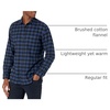 Amazon Essentials Men’s Regular Fit Long-Sleeve Flannel Shirt, Soft Brushed Cotton, Lightweight yet Warm(Black Blue Buffalo Plaid)