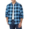 Amazon Essentials Men’s Regular Fit Long-Sleeve Flannel Shirt, Soft Brushed Cotton, Lightweight yet Warm(Black Blue Grey Tartan Plaid)