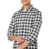 Amazon Essentials Men’s Regular Fit Long-Sleeve Flannel Shirt, Soft Brushed Cotton, Lightweight yet Warm(Black Buffalo Plaid)