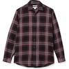 Amazon Essentials Men’s Regular Fit Long-Sleeve Flannel Shirt, Soft Brushed Cotton, Lightweight yet Warm(Black Burgundy Grey Plaid)