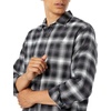 Amazon Essentials Men’s Regular Fit Long-Sleeve Flannel Shirt, Soft Brushed Cotton, Lightweight yet Warm(Black Ombre Plaid)