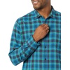 Amazon Essentials Men’s Regular Fit Long-Sleeve Flannel Shirt, Soft Brushed Cotton, Lightweight yet Warm(Blue Burgundy Green Plaid)